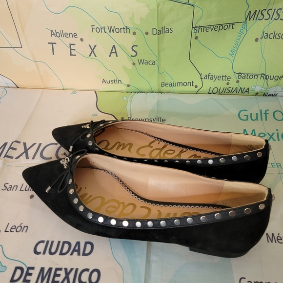 Sam Edelman Black Studded Suede Flats Size 9.6 - Picture 8 of 8